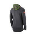 ナイキ レディース Tシャツ トップス Men's Anthracite Oregon Ducks Military-Inspired Long Sleeve Hoodie T-shirt Anthracite