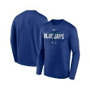 ナイキ レディース Tシャツ トップス Men's Royal Toronto Blue Jays Authentic Collection Team Logo Legend Performance Long Sleeve T-shirt Royal