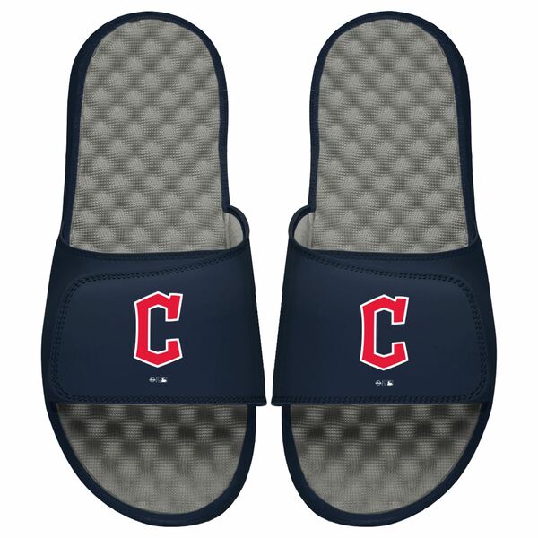 ACXCh Y T_ V[Y Cleveland Guardians ISlide Slide Sandals Navy/Gray