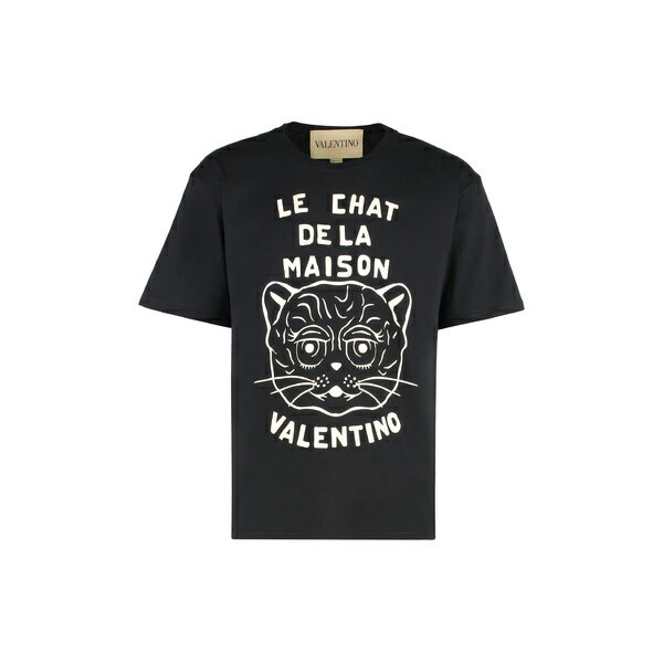 ヴァレンティノ ガラヴァーニ メンズ Tシャツ トップス Cotton Crew-neck T-shirt black