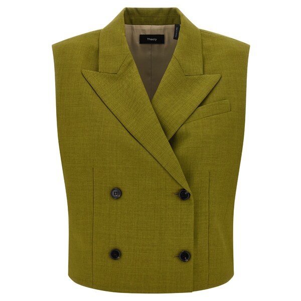 セオリー レディース ジャケット＆ブルゾン アウター Double-breasted Vest Avocado