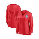 ファナティクス レディース パーカー・スウェットシャツ アウター Women's Red Chicago Fire Iconic Slub Lightweight V-Neck Pullover Hoodie Red(4)