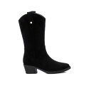 キシタイ レディース ブーツ シューズ Women's Italian Western Suede Booties By Black