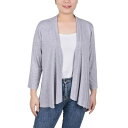 ニューヨークコレクション レディース ニット&セーター アウター Women's 3/4 Sleeve Solid Cardigan Heather Gray