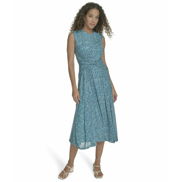 カルバンクライン レディース ワンピース トップス Mesh Twist Front Midi Lake Multi