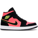 Jordan ジョーダン レディース スニーカー 【Jordan 1 Mid Black Hot Punch (Women's)】 サイズ US_7(24.0cm) Black/Volt-Hot Punch-White(4)