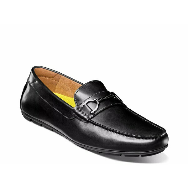 フローシャイム メンズ スリッポン・ローファー シューズ Motor Bit Driving Loafer Black Leather