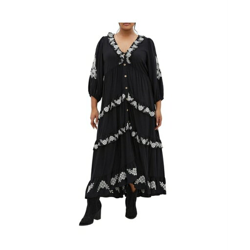 シティーシック レディース ワンピース トップス Plus Size Boheme Maxi Dress Black シティーシック レディース ワンピース トップス Plus Size Boheme Maxi Dress Black