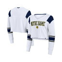 ファナティクス レディース カットソー トップス Women's White Notre Dame Fighting Irish Training Camp Cropped Long Sleeve V-Neck Fashion Top White