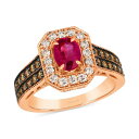ルヴァン レディース リング アクセサリー Passion Ruby (5/8 ct. t.w.) & Diamond (3/4 ct. t.w.) Oval ...