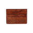 トラファルガー メンズ 財布 アクセサリー Men's Caelen Plaid Embossed RFID Leather Card Case Cognac