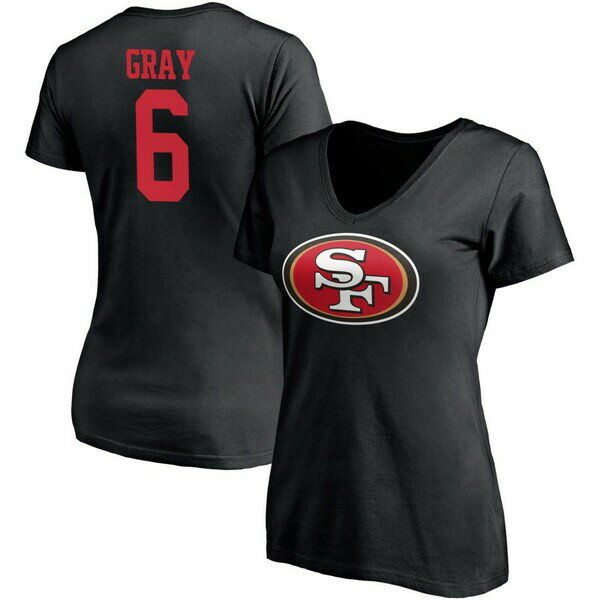 t@ieBNX fB[X TVc gbvX San Francisco 49ers Fanatics Branded Women's Team Authentic Logo Personalized Name & Number VNeck TShirt Black