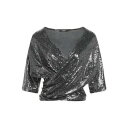 【送料無料】 バルマン レディース Tシャツ トップス Tops Silver
