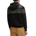 ヒューゴ・ボス コート メンズ ヒューゴボス メンズ ジャケット＆ブルゾン アウター Men's Contrast Hood Knitted Jacket Black