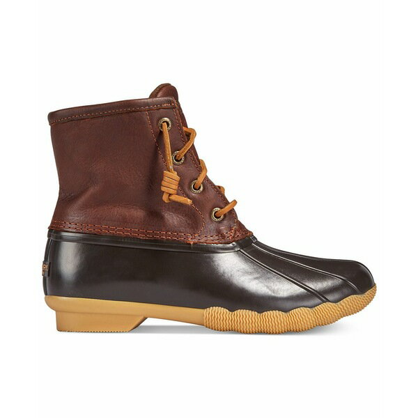 スペリー レディース ブーツ シューズ Women's Saltwater Waterproof Duck Boots Tan/Dark Brown