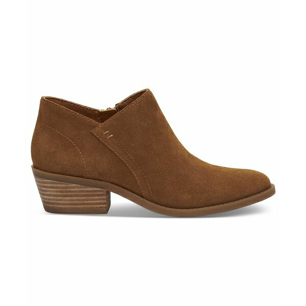 ラッキーブランド レディース ブーツ シューズ Women's Fanky Ankle Block-Heel Booties Topanga Tan Suede