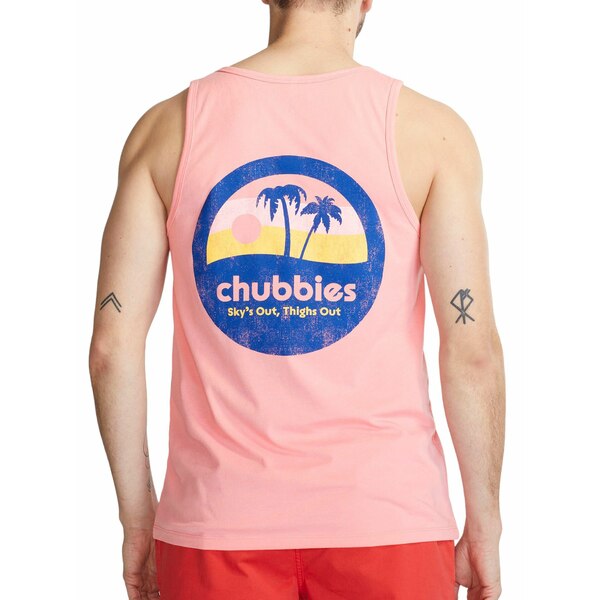 `r[Y Y Vc gbvX chubbies Men's Graphic Tank Top Coral