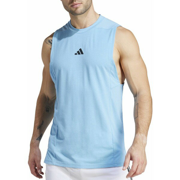 アディダス メンズ シャツ トップス adidas Men's Designed For Training Workout Tank Top Semi Blue Burst