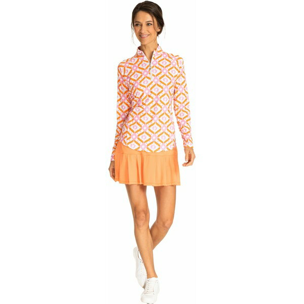 ݥåȥϡ졼 ǥ  ȥåץ Sport Haley Women's Tempo Mock Neck Long Sleeve Golf Shirt Orange