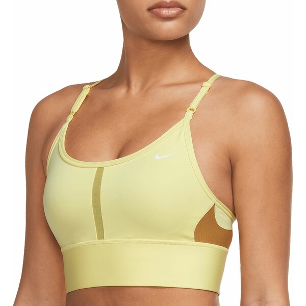 ナイキ レディース カットソー トップス Nike Women s Dri-FIT Indy Light-Support Padded Longline Sports Bra Lemon Chiffon