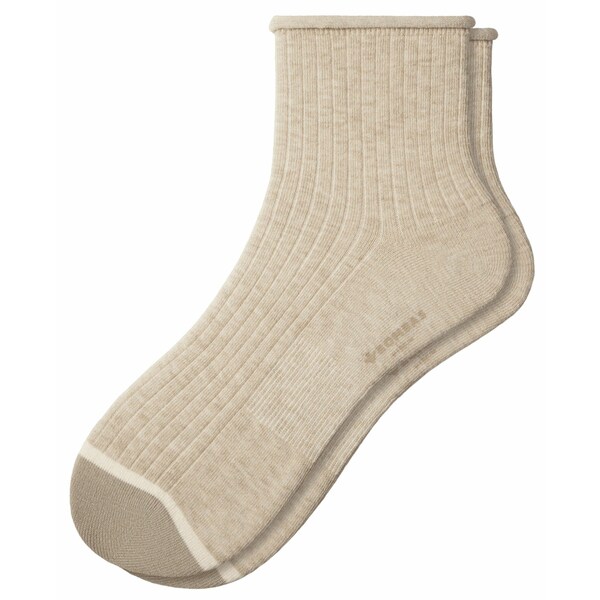 {oX Y C A_[EFA Bombas Adult Heather Lightweight Roll Top Ribbed Quarter Socks Smokey Taupe Heather