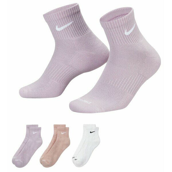iCL fB[X C A_[EFA Nike Everyday Plus Cushion Ankle Training Socks - 3 Pack DOLL/PINK OXFORD/WHITE