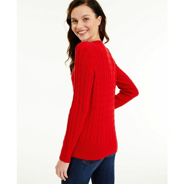 がございま チャータークラブ レディース ニット&セーター アウター Petite Cable-Knit Sweater, Created for Macy's Ravishing Red：asty ください