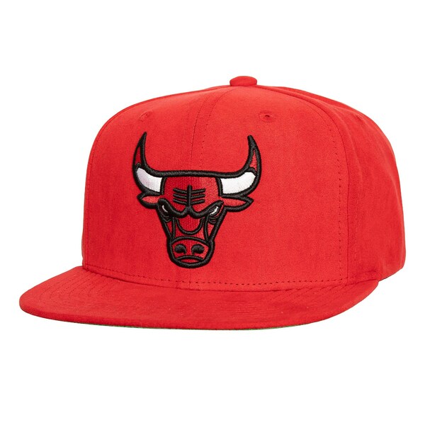 ミッチェル＆ネス ミッチェル&ネス メンズ 帽子 アクセサリー Chicago Bulls Mitchell & Ness Sweet Suede Snapback Hat Red