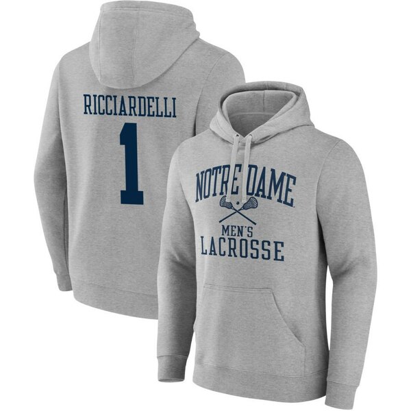 ファナティクス メンズ パーカー・スウェットシャツ アウター Notre Dame Fighting Irish Fanatics Branded Men's Lacrosse PickA Player NIL Gameday Tradition Pullover Hoodie Gray