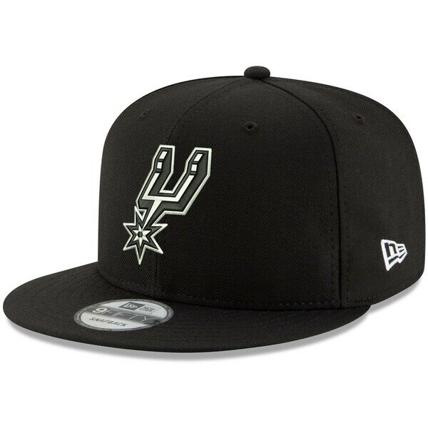 ニューエラ メンズ 帽子 アクセサリー San Antonio Spurs New Era Logo 9FIFTY Adjustable Snapback Hat Black