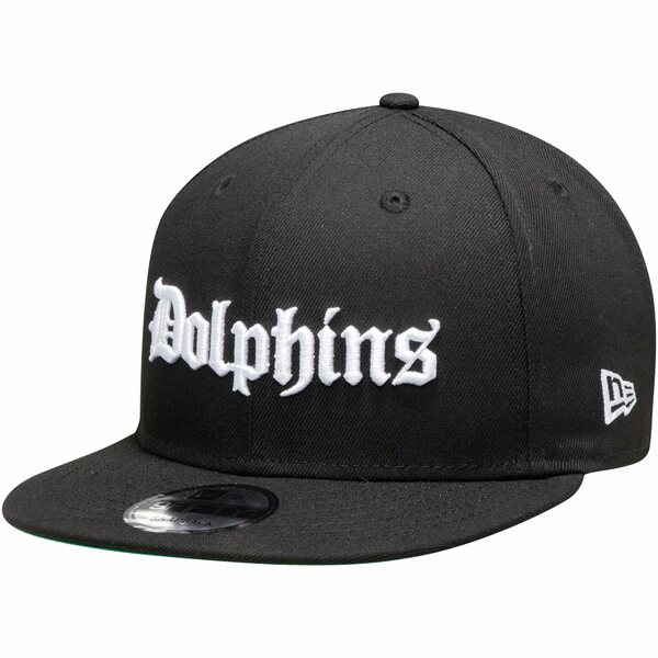 ˥塼  ˹ ꡼ Miami Dolphins New Era Gothic Script 9FIFTY Adjustable Snapback Hat Black