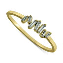 Wj xj[j fB[X O ANZT[ Cubic Zirconia Baguette Cluster Ring, Created for Macy's Gold over Silver