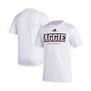 アディダス メンズ Tシャツ トップス Men's White Texas A&M Aggies Football Practice AEROREADY Pregame T-shirt White