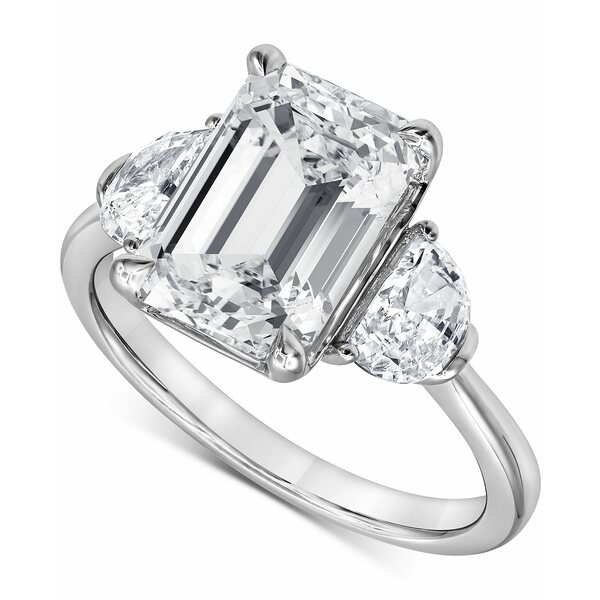 バッジェリーミシュカ レディース リング アクセサリー Certified Lab Grown Emerald Diamond Three Stone Engagement Ring (4-5/8 ct. t.w.) in 14k Gold White Gold