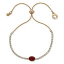 ANC fB[X uXbgEoOEANbg ANZT[ Gold-Tone Crystal Oval Slider Tennis Bracelet Red