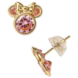 ディズニー メンズ ピアス・イヤリング アクセサリー Pink Cubic Zirconia Minnie Mouse Stud Earrings in 14k Gold 14K Yellow Gold