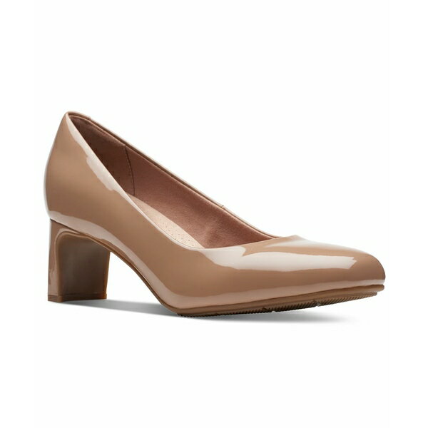 クラークス クラークス レディース パンプス シューズ Women's Kyndall Iris Mid-Heeled Comfort Pumps Warm Beige Patent