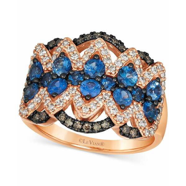 ルヴァン レディース リング アクセサリー Blueberry Sapphire (1-1/6 ct. t.w.) & Diamond (5/8 ct. t.w.) Crown Ring in 14k Rose Gold 14K Strawberry Gold Ring