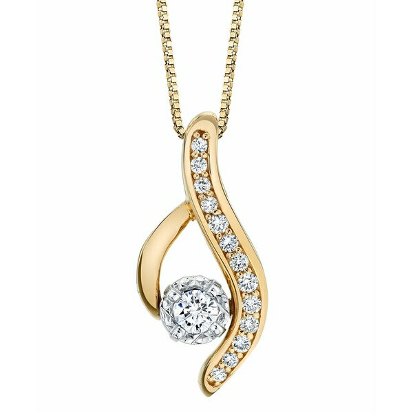 ZC[ fB[X lbNXE`[J[Ey_ggbv ANZT[ Diamond (1/4 ct. t.w.) Modern Pendant in 14k Yellow and White Gold No Color