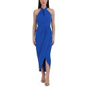 WA W[_ fB[X s[X gbvX Knot-Neck Tulip-Hem Midi Dress Blue