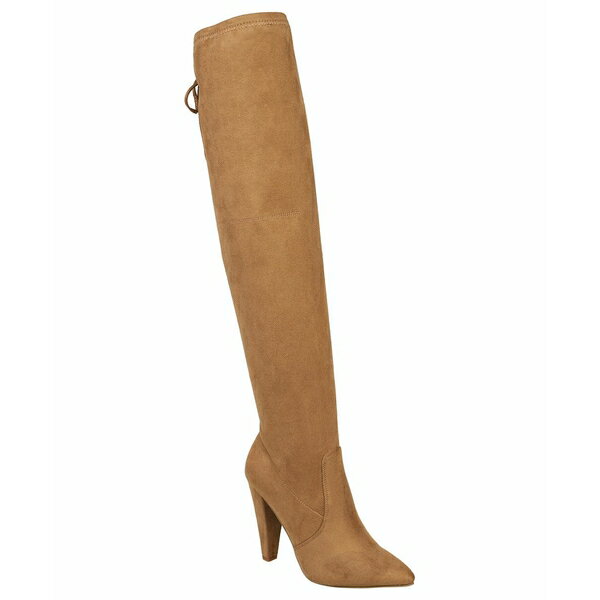 եͥ ǥ ֡ 塼 Women's Jordan Cone Heel Lace-up Over-The-Knee Boots Tan- Faux Leather