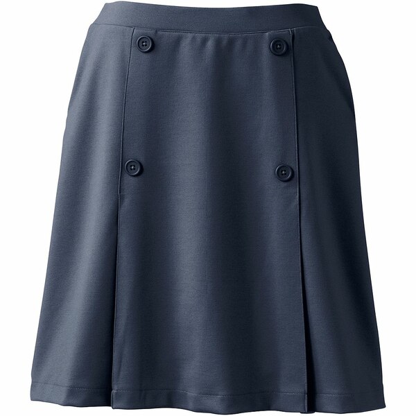 YGh fB[X XJ[g {gX Women's School Uniform Ponte Button Front Skort Above the Knee Classic navy