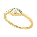 GtB[ RNV fB[X O ANZT[ EFFY&reg; Cultured Freshwater Pearl (4mm) & Diamond (1/20 ct. t.w.) Evil Eye Ring in 14k Gold 14K Yellow Gold