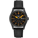 ZCR[ Y rv ANZT[ Men's Automatic 5 Sports Black Nylon Strap Watch 39mm Black