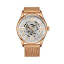 X^[O Y rv ANZT[ Men's Rose Gold Stainless Steel Bracelet Watch 42mm Dusty Rose