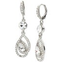 ジバンシー メンズ ピアス・イヤリング アクセサリー Silver-Tone Crystal Pavé Pear Drop Earrings White