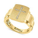 GtB[ RNV fB[X O ANZT[ EFFY&reg; Men's Diamond Cross Ring (1/10 ct. t.w.) in 10k Gold 10K Yellow Gold
