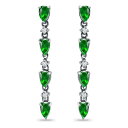 Wj xj[j fB[X sAXCO ANZT[ Created Green Quartz and Cubic Zirconia Linear Drop Earrings Sterling Silver, Green