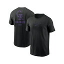 ナイキ メンズ シャツ トップス Men's Black Colorado Rockies Large Logo Back Stack T-Shirt Black(4)