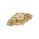 2028 レディース ヘアアクセサリー アクセサリー Women's Gold-Tone Porcelain Rose Hair Barrette Pink